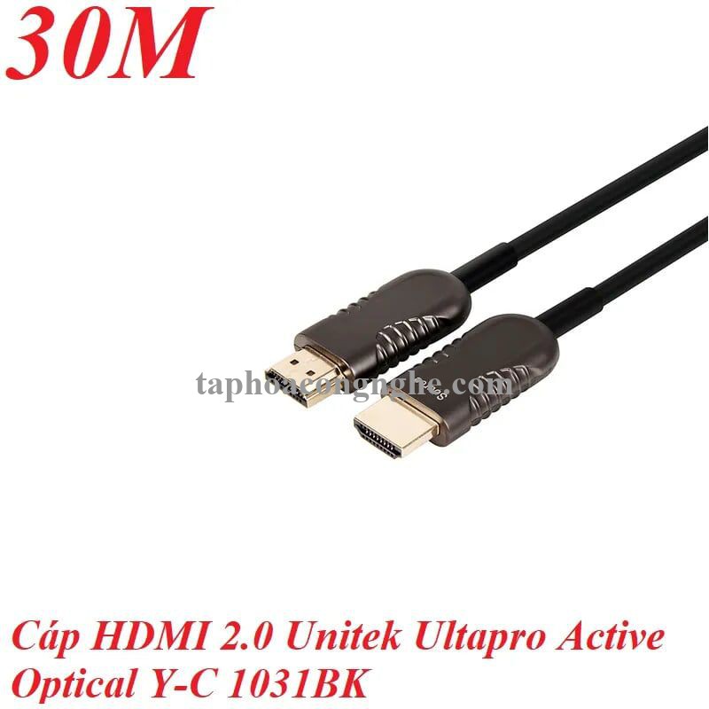 Unitek 97976 Y-C1031BK 4k 60Hz chuẩn 2.0 30M Màu Xanh Lam Cáp Hdmi sợi quang Ultrapro 30097976